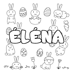 Coloriage &Eacute;L&Eacute;NA - d&eacute;cor Paques
