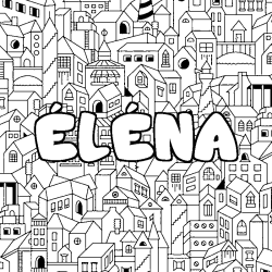 Coloriage &Eacute;L&Eacute;NA - d&eacute;cor Ville