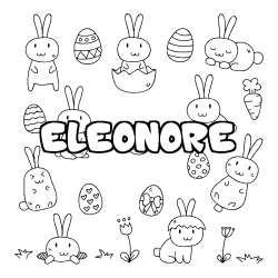 Coloriage ELEONORE - d&eacute;cor Paques
