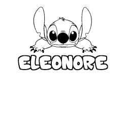 Coloriage prénom ELEONORE - décor Stitch
