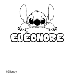 Coloriage pr&eacute;nom EL&Eacute;ONORE - d&eacute;cor Stitch