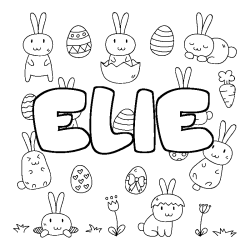 Coloriage ELIE - d&eacute;cor Paques