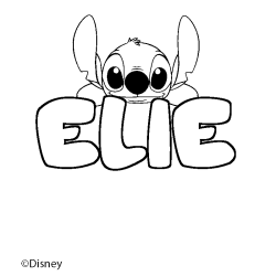 Coloriage ELIE - d&eacute;cor Stitch