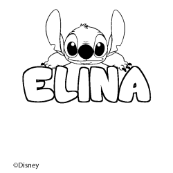 Coloriage ELINA - d&eacute;cor Stitch