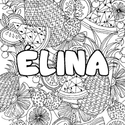 Coloriage &Eacute;LINA - d&eacute;cor Mandala fruits