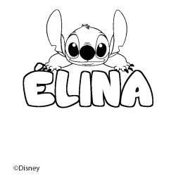 Coloriage &Eacute;LINA - d&eacute;cor Stitch