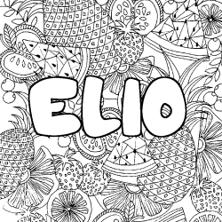 Coloriage ELIO - d&eacute;cor Mandala fruits