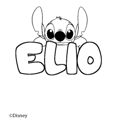 Coloriage ELIO - d&eacute;cor Stitch