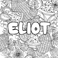 Coloriage ELIOT - d&eacute;cor Mandala fruits