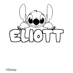Coloriage pr&eacute;nom ELIOTT - d&eacute;cor Stitch