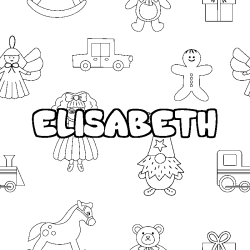 Coloriage ELISABETH - d&eacute;cor Jouets