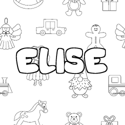 Coloriage ELISE - d&eacute;cor Jouets