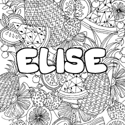 Coloriage ELISE - d&eacute;cor Mandala fruits
