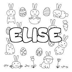 Coloriage ELISE - d&eacute;cor Paques