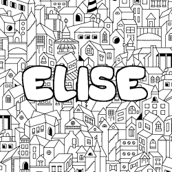 Coloriage ELISE - d&eacute;cor Ville