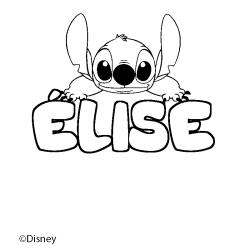 Coloriage pr&eacute;nom &Eacute;LISE - d&eacute;cor Stitch