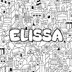 Coloriage ELISSA - d&eacute;cor Ville