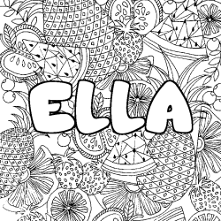 Coloriage ELLA - d&eacute;cor Mandala fruits