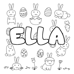 Coloriage ELLA - d&eacute;cor Paques