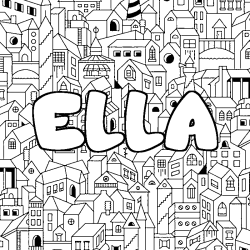 Coloriage ELLA - d&eacute;cor Ville