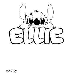 Coloriage pr&eacute;nom ELLIE - d&eacute;cor Stitch