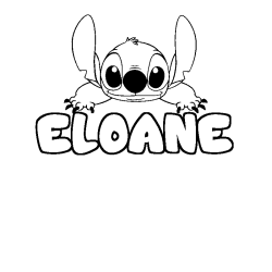 Coloriage prénom ELOANE - décor Stitch
