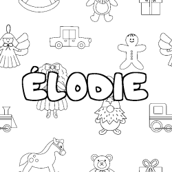 Coloriage &Eacute;LODIE - d&eacute;cor Jouets