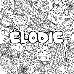 Coloriage &Eacute;LODIE - d&eacute;cor Mandala fruits
