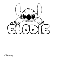 Coloriage &Eacute;LODIE - d&eacute;cor Stitch