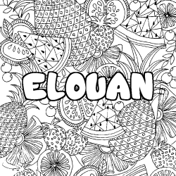 Coloriage ELOUAN - d&eacute;cor Mandala fruits