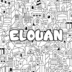 Coloriage ELOUAN - d&eacute;cor Ville