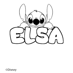 Coloriage ELSA - d&eacute;cor Stitch