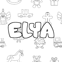 Coloriage ELYA - d&eacute;cor Jouets
