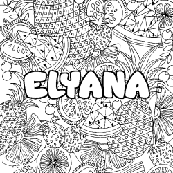 Coloriage ELYANA - d&eacute;cor Mandala fruits