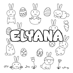 Coloriage ELYANA - d&eacute;cor Paques