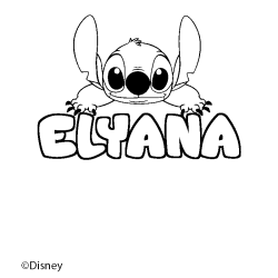 Coloriage ELYANA - d&eacute;cor Stitch