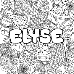 Coloriage ELYSE - d&eacute;cor Mandala fruits