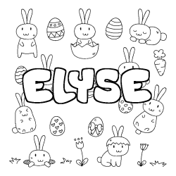 Coloriage ELYSE - d&eacute;cor Paques