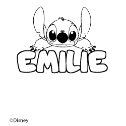 Coloriage EMILIE - d&eacute;cor Stitch