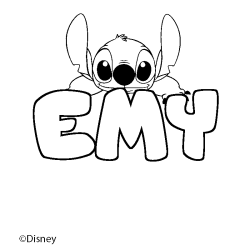 Coloriage EMY - d&eacute;cor Stitch