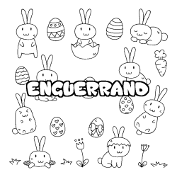 Coloriage pr&eacute;nom ENGUERRAND - d&eacute;cor Paques