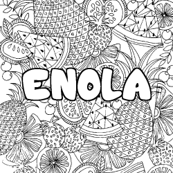 Coloriage ENOLA - d&eacute;cor Mandala fruits