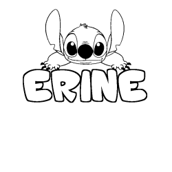 Coloriage prénom ERINE - décor Stitch