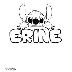Coloriage pr&eacute;nom ERINE - d&eacute;cor Stitch