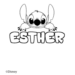 Coloriage ESTHER - d&eacute;cor Stitch