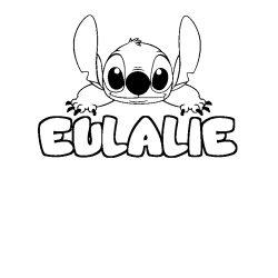 Coloriage prénom EULALIE - décor Stitch