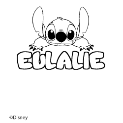 Coloriage pr&eacute;nom EULALIE - d&eacute;cor Stitch