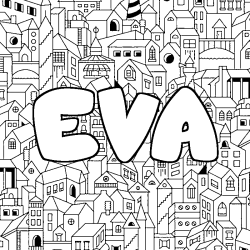Coloriage EVA - d&eacute;cor Ville