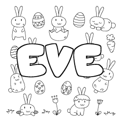 Coloriage EVE - d&eacute;cor Paques