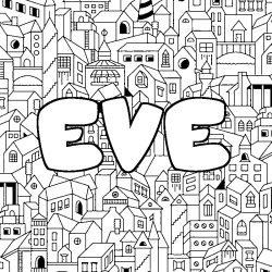Coloriage EVE - d&eacute;cor Ville